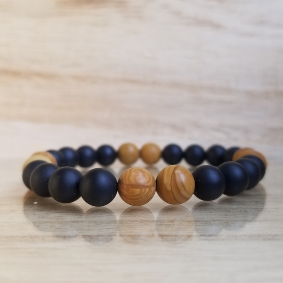 Tiger Skin Jasper Onyx Gemstone Stretch Br… - Picture 2 of 9